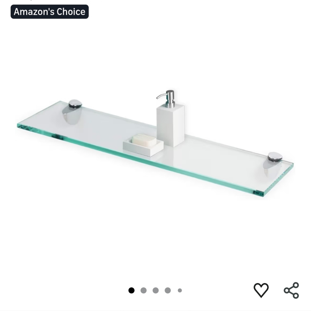New-Clear Glass Floating Shelf